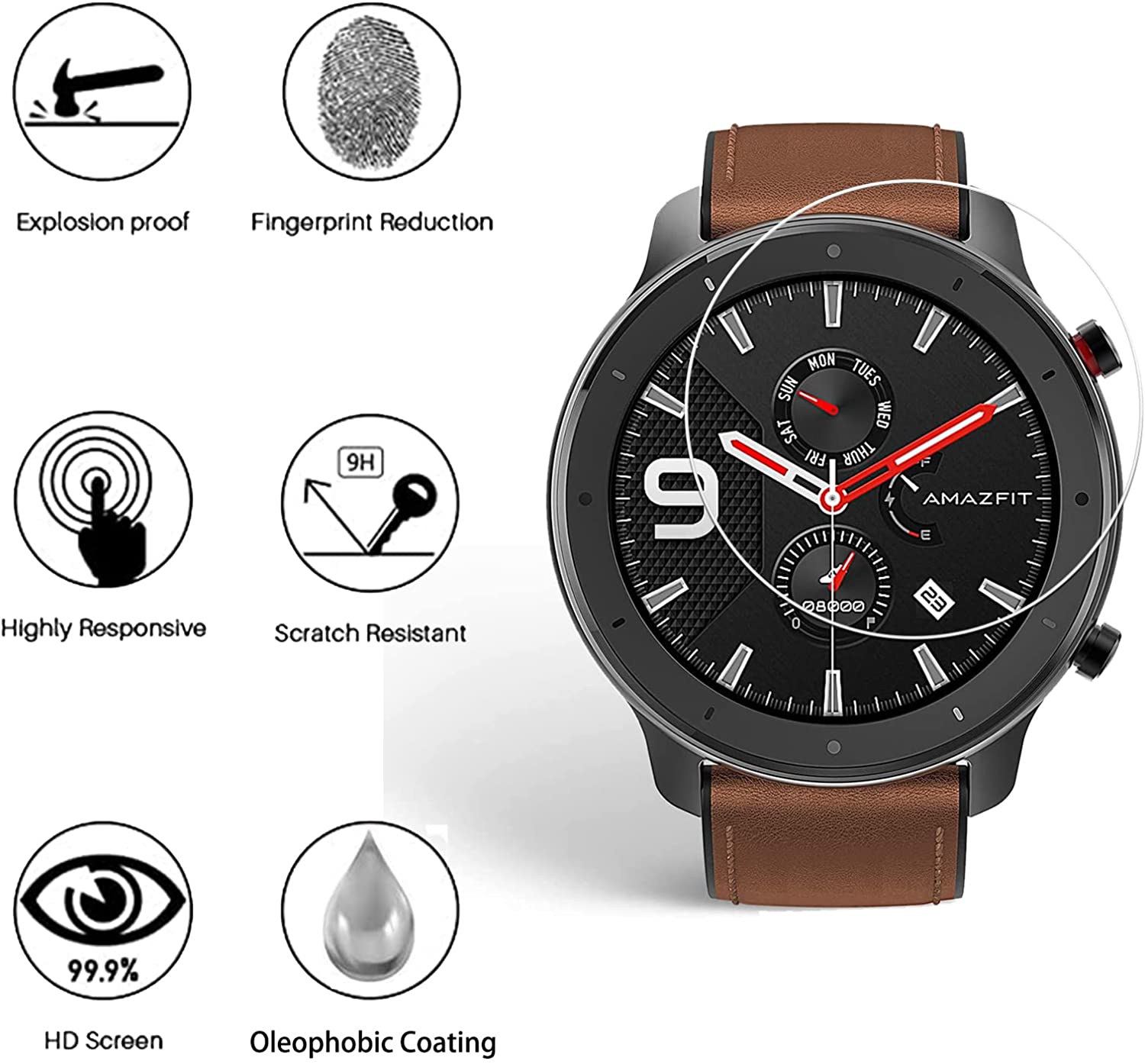Folia ze szkła hartowanego 9H  – Smartwatch Screen Film recenzja i cena